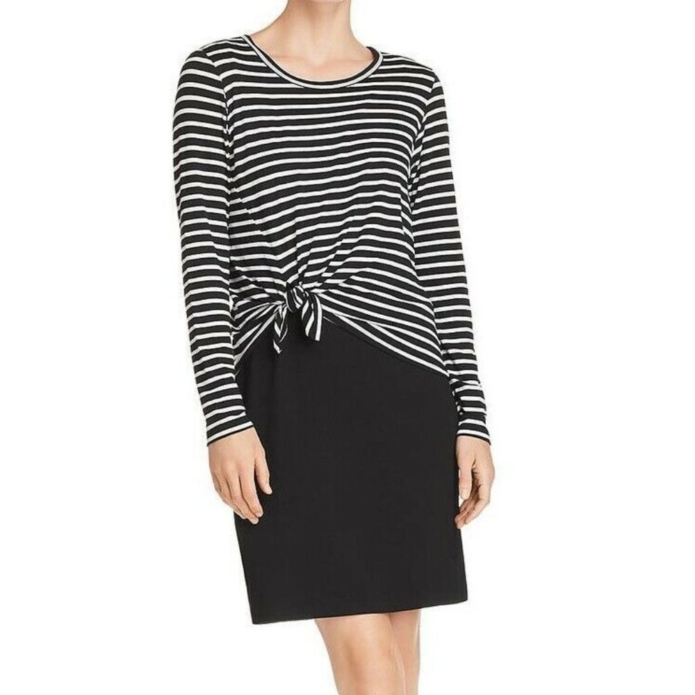 Robert Michaels L Black Layered Dress NWT BM58